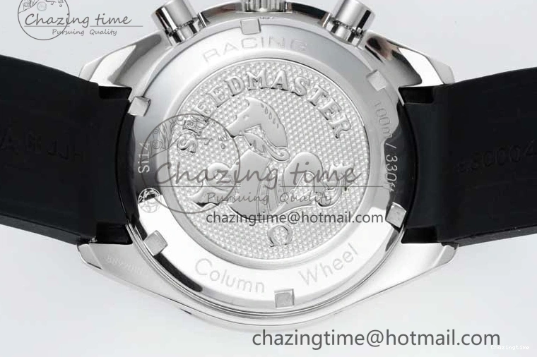 0226 SportInspired Speedmaster Racing Master SS HKF Best Edition Blue Black Dial on Black Rubber Strap A 7817